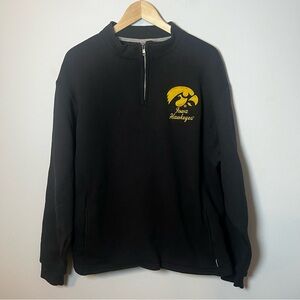 Vintage Iowa Hawkeyes 1/4 Zip Pullover Men’s L Black Sweatshirt NCAA